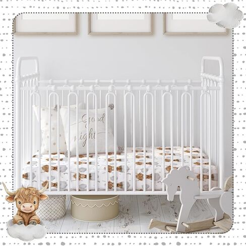 Peryiter 2 Pack Bow Crib Sheets for Girls Coquette Bed Sheet Set Fitted 52'' x 28" for Standard Crib Mattress Stretchable Soft Toddler Aesthetic Nursery Decor(Pink) in Kuwait