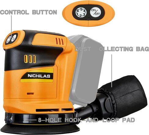 Orbit Sander Compatible with DEWALT 20V Battery, 5" electric Sander with Dust Collector for Sanding and Polishing (BATTERY NOT INCLUDE) in Saudi Arabia