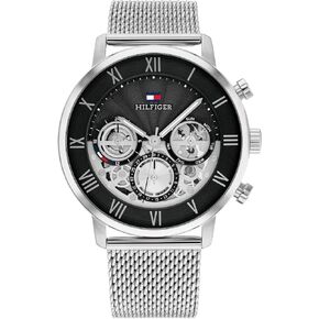 Tommy Hilfiger Men's Multifunction Quartz Watch – Classic Roman Numerals, Open-Heart Dial, Modern Dress Watch, Gift for Him in Kuwait