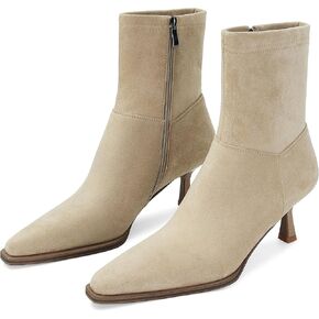 SOVANYOU Women's Kitten Heel Pointed Toe Booties Stiletto Boots Side Zipper Ankle Boots in Kuwait