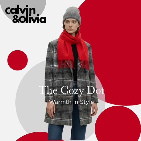 CALVIN & OLIVIA Ultra-Soft Winter Cashmere Feel Scarf Warm Long Unisex Winter Scarves Perfect Holiday Gift for Women Men Amazing Two Tone Purple Lavender in Kuwait