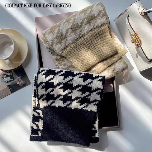 Winter Warm Knitted Scarf Women's Premium Houndstooth Collar Scarves in Kuwait
