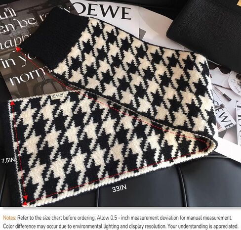 Winter Warm Knitted Scarf Women's Premium Houndstooth Collar Scarves in Kuwait