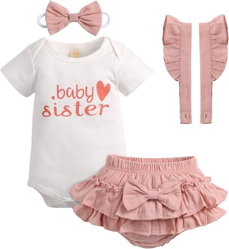 Newborn Infant Baby Girl Clothes Romper Shorts Set Suspender Summer Outfits Cute Baby Clothes Girl in Kuwait