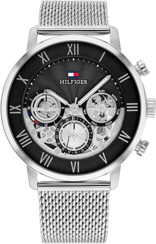 Tommy Hilfiger Men's Multifunction Quartz Watch – Classic Roman Numerals, Open-Heart Dial, Modern Dress Watch, Gift for Him in Kuwait