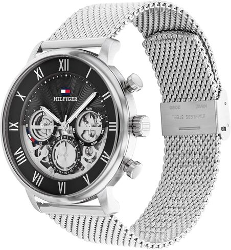 Tommy Hilfiger Men's Multifunction Quartz Watch – Classic Roman Numerals, Open-Heart Dial, Modern Dress Watch, Gift for Him in Kuwait