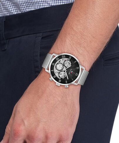 Tommy Hilfiger Men's Multifunction Quartz Watch – Classic Roman Numerals, Open-Heart Dial, Modern Dress Watch, Gift for Him in Kuwait