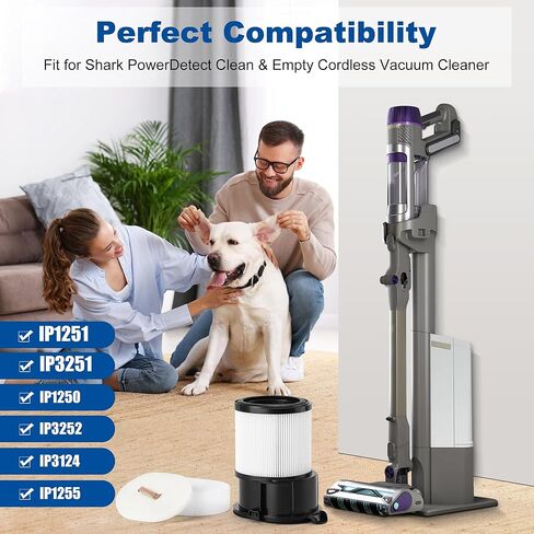 8 Pcs IP1251 IP3251 HEPA Filter Replacement Compatible with Shark Cordless PowerDetect Clean and Empty Lightweight Stick Vacuum, 1 Post-Motor HEPA Filter, 3 Pre-Motor Filter sets, 1 Cleaning Brush in Kuwait