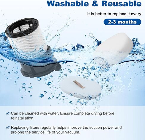8 Pcs IP1251 IP3251 HEPA Filter Replacement Compatible with Shark Cordless PowerDetect Clean and Empty Lightweight Stick Vacuum, 1 Post-Motor HEPA Filter, 3 Pre-Motor Filter sets, 1 Cleaning Brush in Kuwait