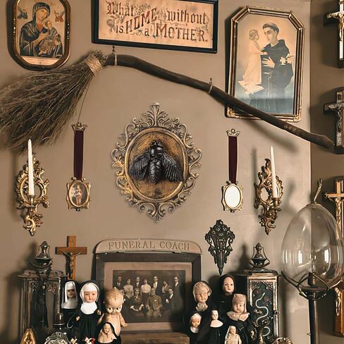 KVTTOZA عيد الميلاد الخفافيش رئيس جدار ديكور الحيوان رئيس جدار الذهب خمر جدار النحت ديكور المنزل الفن ديكور تمثال القوطية لغرفة المعيشة غرفة نوم الديكور in Kuwait