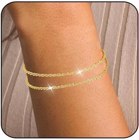 Gold Beaded Bracelets for Women, Stackable Gold Initial Bracelets for Women Non Tarnish, 14K Real Gold Plated Stretch Bead Ball Waterproof Bracelet with Letter Bracelets in Kuwait