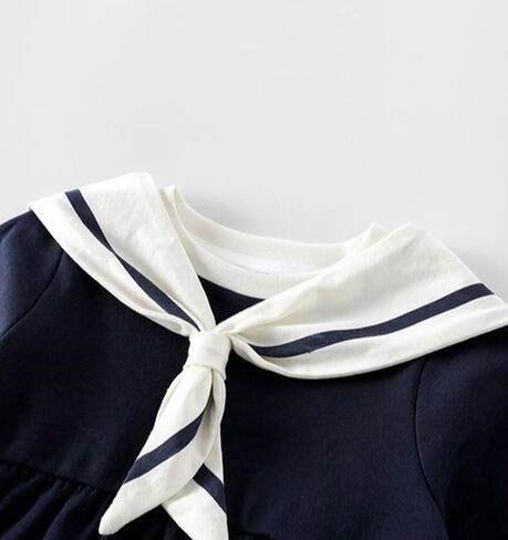 Baby Toddler Girl's Nautical Dress Cap Sleeve Sailor Uniform Dress for Girl 6M-3 Years in Saudi Arabia