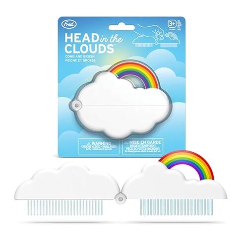 Genuine Fred HEAD IN THE CLOUDS Folding Brush and Comb, Fun Cloud and Rainbow Design, Hair Care Tool and Detangling Comb, Great for Travel and Diaper Bags, Fun Gift and Stocking Stuffer in Kuwait
