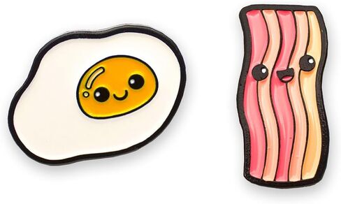 Enamel Pin Set (2 Pins Per Set) for Backpack, Bag, Lapel, Kawaii Button Collector - Avocado & Toast in Kuwait