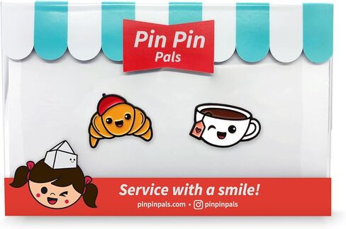 Enamel Pin Set (2 Pins Per Set) for Backpack, Bag, Lapel, Kawaii Button Collector - Avocado & Toast in Kuwait