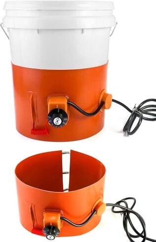 Qwork Drum Heater Barrel Band for 5 Gallon Metal Oil Drum, 800 Watt 120 Volt Grease Keg Heater, Temperature Adjustment Insulated Pail with Thermostat, 2 Pack (WD10072) in Saudi Arabia