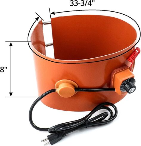 QWORK Metal Drum Heater, 800 Watt, 120 Volt, Grease Keg, Insulated Band in Saudi Arabia