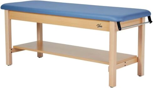 Aristo H-Brace Wooden Flat Treatment Table with Shelf, 500 lbs Weight Capacity, Black in Saudi Arabia