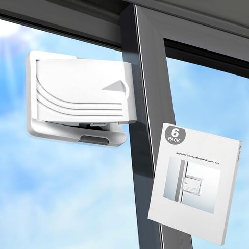 Sliding Door Locks 2-Pack—Prevents Sliding Doors From Being Opened; Extra Safety Device For Sliding Doors; Adhesive Mount; Fits Glass Sliding Doors, Sliding Windows, Sliding Closet, Etc. (Blue) in Saudi Arabia
