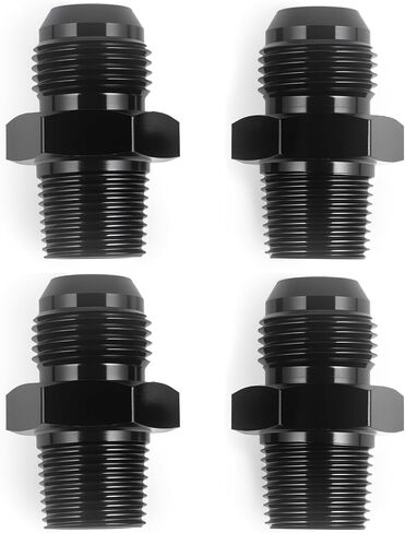 مستقيم 6an الذكور مضيئة إلى 3/8npt أنبوب محول الألومنيوم الأسود 2pcs in Kuwait