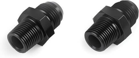 مستقيم 6an الذكور مضيئة إلى 3/8npt أنبوب محول الألومنيوم الأسود 2pcs in Kuwait
