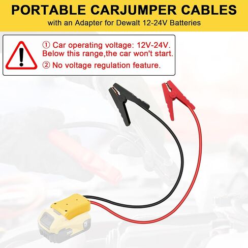 مشابك كبلات الطائر لبداية قفز البطارية DeWalt 20V ، كابل بطارية 8AWG 3.28FAG مع محول ، كابل تعزيز بطارية السيارات للأدوات المستخدمة للقفز للسيارة in Kuwait