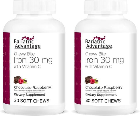 Bariatric Advantage Iron Chewy Bite Chocolate Raspberry Truffle (30 mg iron, 60 mg vitamin c) 30 count in Saudi Arabia