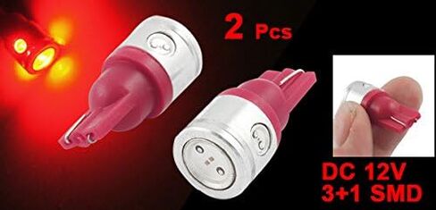 Uxcell a12041800ux0005 2 قطعة T10 أحمر 3+1 LED SMD لوحة أجهزة القياس لوحة المصباح الكهربائي in Saudi Arabia