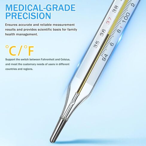 TOYANDONA 3PCS Glass Temperatures Measurement Adult - General Use Temperature Testing Tools Accurate Temperature Measurement for Families, Dual Scale in Saudi Arabia