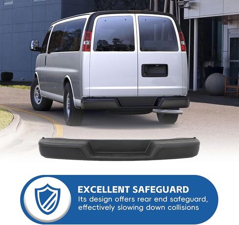 Rear Step Bumper Assembly Chrome without Park Assist Sensor Holes Replacement for 1996-2023 Express Savana 1500 2500 3500 GM1103142 in Saudi Arabia