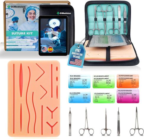 Suture Practice Kit for Medicine and Vet Students, Suture Kit for Suture Practice with Multilanguage Elearning, Suture Kit Practice Medical Student, Practice Suture Kit, Suturing Kit, Suture Kits in Saudi Arabia