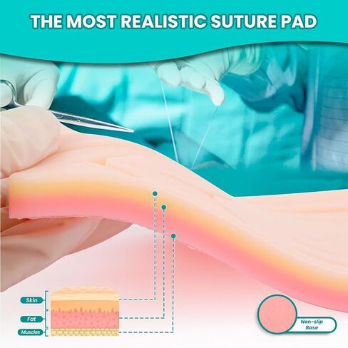Suture Practice Kit for Medicine and Vet Students, Suture Kit for Suture Practice with Multilanguage Elearning, Suture Kit Practice Medical Student, Practice Suture Kit, Suturing Kit, Suture Kits in Saudi Arabia