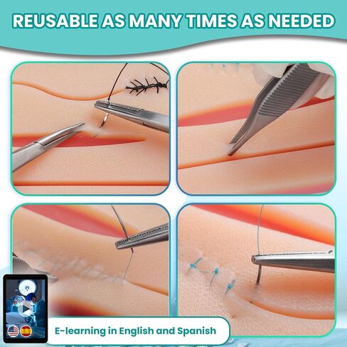 Suture Practice Kit for Medicine and Vet Students, Suture Kit for Suture Practice with Multilanguage Elearning, Suture Kit Practice Medical Student, Practice Suture Kit, Suturing Kit, Suture Kits in Saudi Arabia