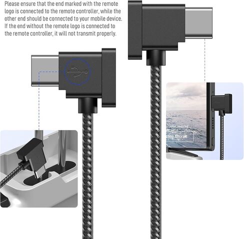 USB C to USB C Remote Controller Cable for DJI Mavic 3 Mini 2 Mini 3 Pro Air 2S Mavic Air 2 DJI RC-N1 RC Pro to Phone for iPhone 15 Pro Plus Galaxy S24 Type-C Cable OTG Data Cord (USB-C Connector) 1FT in Saudi Arabia