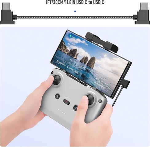 USB C to USB C Remote Controller Cable for DJI Mavic 3 Mini 2 Mini 3 Pro Air 2S Mavic Air 2 DJI RC-N1 RC Pro to Phone for iPhone 15 Pro Plus Galaxy S24 Type-C Cable OTG Data Cord (USB-C Connector) 1FT in Saudi Arabia