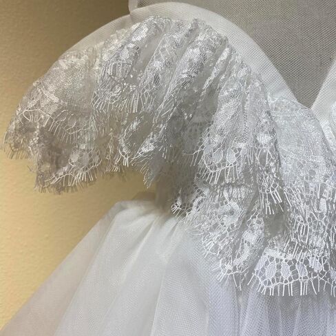 Flower Girl Dress Ruffle Satin Lace Tulle Beads Flower Decoration Toddler Wedding Birthday Party Evening Dress in Kuwait