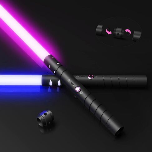 Jvmusaber Light Saber ، Dueling Lightsaber للأطفال البالغين ، 20 ألوان RGB ، 4 أوضاع صوتية FX ، سيف Cosplay Cosplay آمن ، USB قابلة لإعادة الشحن ، عيد ميلاد عيد الميلاد (أسود ، حزمة واحدة) in Kuwait