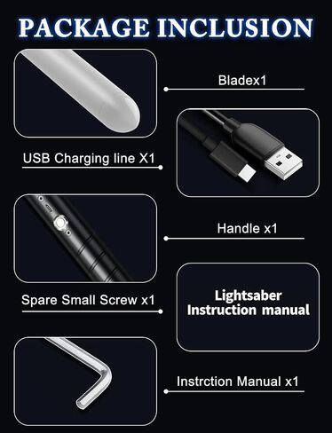jvmusaber Light Saber, Dueling Lightsaber for Kids Adults, 20 RGB Colors, 4 FX Sound Modes, Safe LED Blade Cosplay Sword, USB Rechargeable Metal Hilt, Christmas Halloween (Black, 1 Pack) in Kuwait