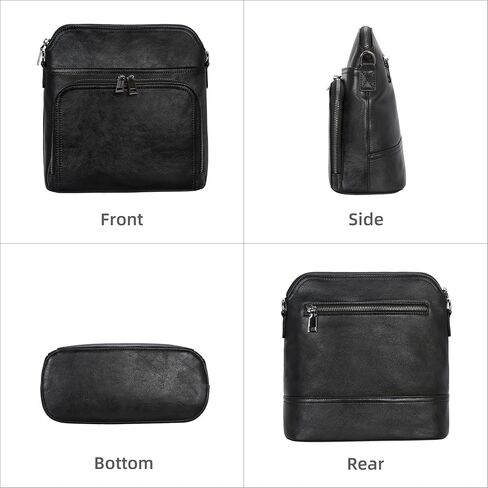 Iswee Leather Crossbody Bags for Women Multi Pockets Medium Shoulder Bag Lightweight Functional Travel Purse in Kuwait