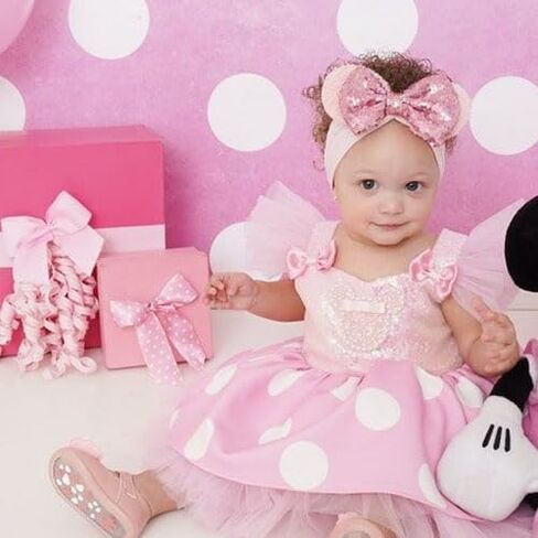 1PC Mouse Ears Headband/Headwrap - Toddler, Baby, Kids - Party supplies - Pink Sequin in Kuwait