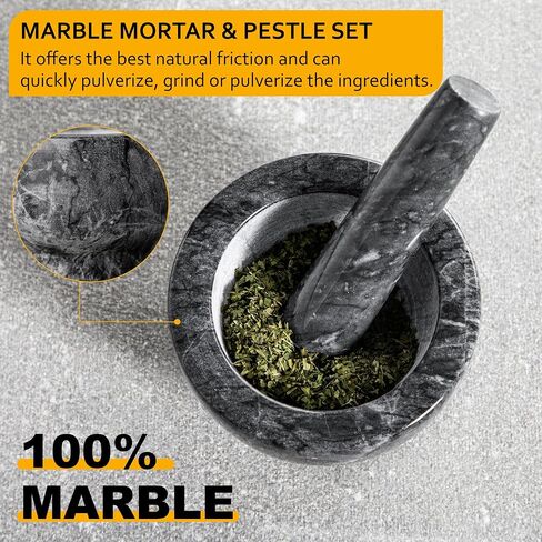 Velaze Large Mortar and Pestle Set, 100% Granite, Natural Unpolished, Herb Crusher, Spice Grinder, Stone Grinder Bowl for Making Guacamole and Pesto, 6.3 Inch Pestle and 16 oz Mortar(2Cup) in Saudi Arabia