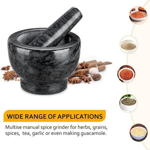 Velaze Large Mortar and Pestle Set, 100% Granite, Natural Unpolished, Herb Crusher, Spice Grinder, Stone Grinder Bowl for Making Guacamole and Pesto, 6.3 Inch Pestle and 16 oz Mortar(2Cup) in Saudi Arabia