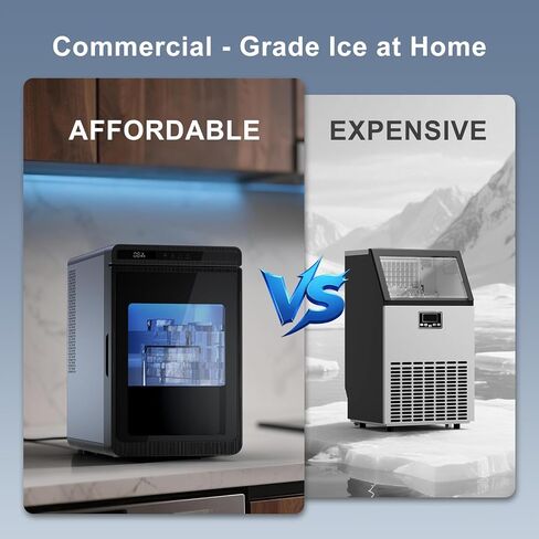 Northair Clear Ice Maker - Makes 4x4 Crystal Clear Ice Cubes in 25min - Great for Cocktails, Whiskey & Bourbon - Compact Countertop Ice Maker in Kuwait