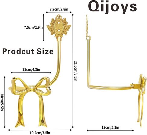 Elegant Handmade Brass Curtain Holdbacks, Gold Bow Tiebacks for Drapes - Vintage Ribbon Style Decorative Wall Hooks, Heavy Duty Drapery Hooks for Living Room & Bedroom in Saudi Arabia