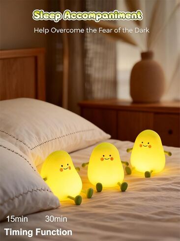 L LOHAS LED Night Light for Kids, Silicone Chick Cute Lamp,3 Level Dimmable,30 Minutes Timer Nightlight for Kids, Bedside Touch Baby Night Light, Soft Lamp in Saudi Arabia