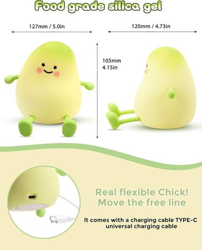 L LOHAS LED Night Light for Kids, Silicone Chick Cute Lamp,3 Level Dimmable,30 Minutes Timer Nightlight for Kids, Bedside Touch Baby Night Light, Soft Lamp in Saudi Arabia