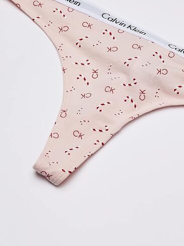 Calvin Klein Women's Carousel Logo Cotton Thong Multipack Panty, Coral Corsage/Cyber Green/Grey Heather, X-Small in Kuwait