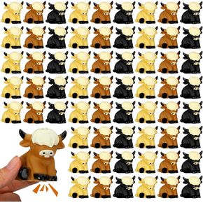 30 PCS Highland Cow Float Bath Toy Baby Rubber Water Squirting Highland Cow Speceaky Toy Thansure Decours Decor in Kuwait