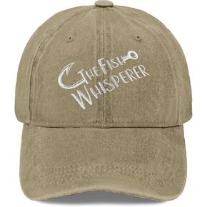The Fish Whisperer Golf Hat Outdoor Hat Pigment Black Trucker Hats Women Gifts for Boyfriends Outdoor Cap in Kuwait