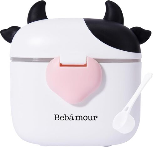 Bebamour Snack Box For Kids & Toddlers 3 Compartment Divided Food Storage Containers Food Storage Containers With Lids&Strap Snack Boxes for Go out,School, and Travel (New Coffee Cow) in Saudi Arabia